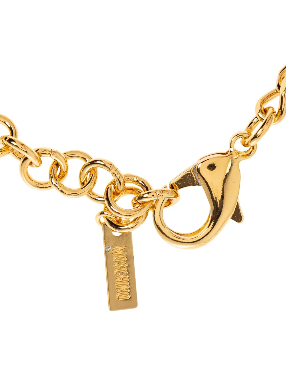Moschino Lettering-charm Bracelet In Gold