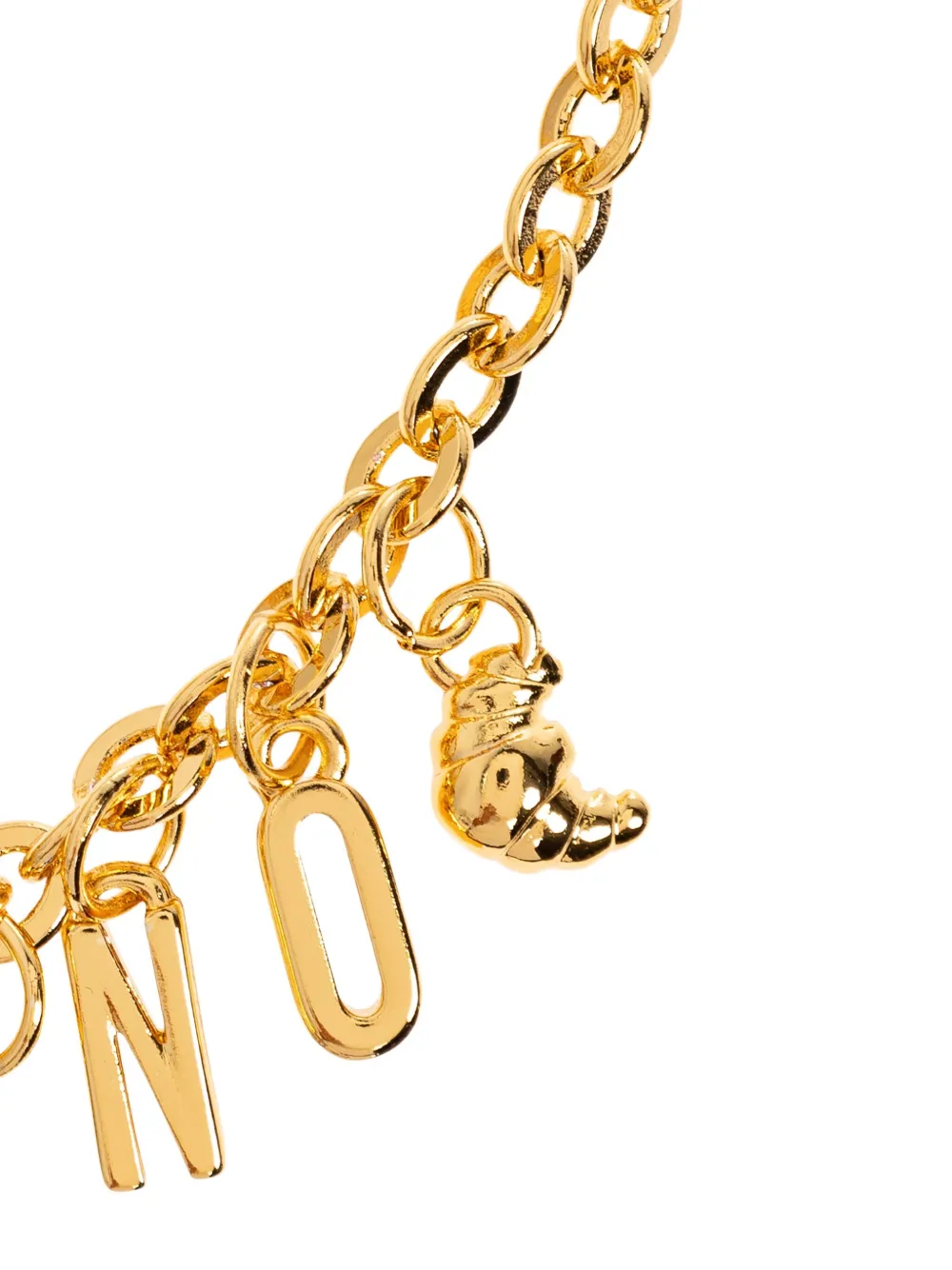 Moschino Lettering-charm Bracelet In Gold