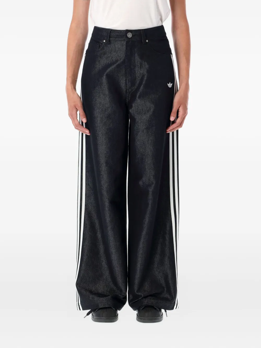 adidas 3-Stripes metallic jeans Zwart