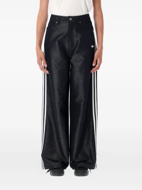 adidas Calça jeans metalizada com 3 listras