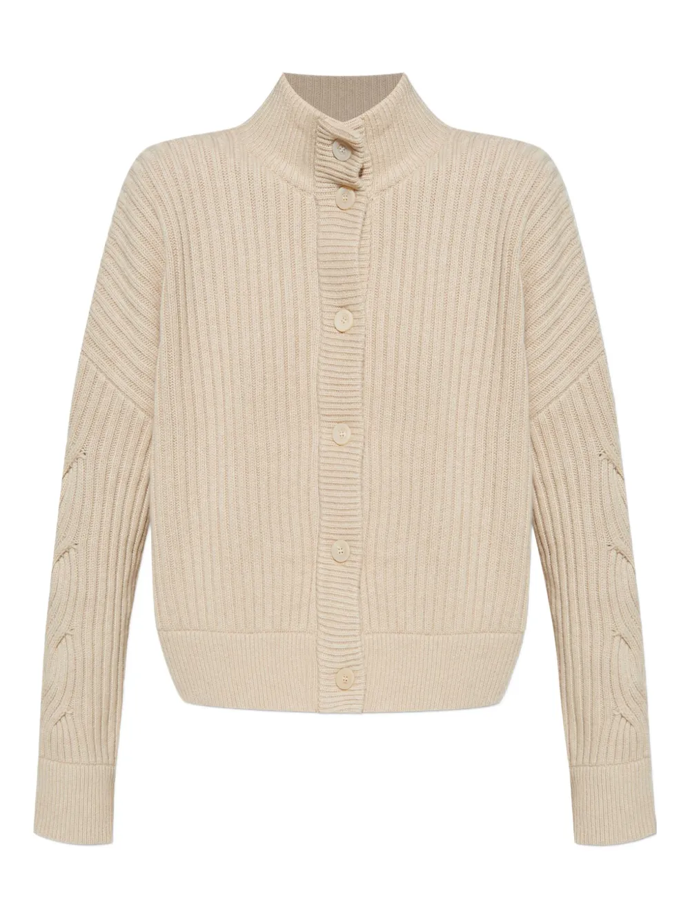 Max Mara cable-knit ribbed cardigan Beige