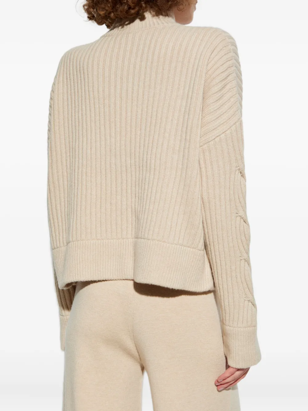 Max Mara cable-knit ribbed cardigan Beige