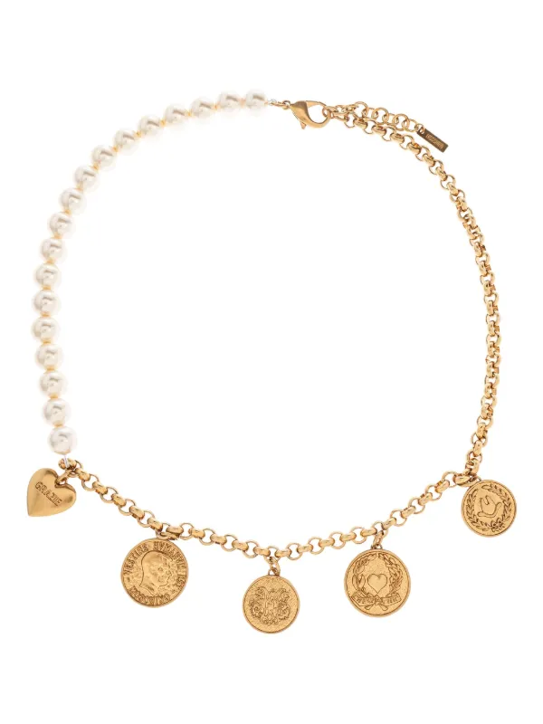 Moschino Coin-pendant Necklace in Gold