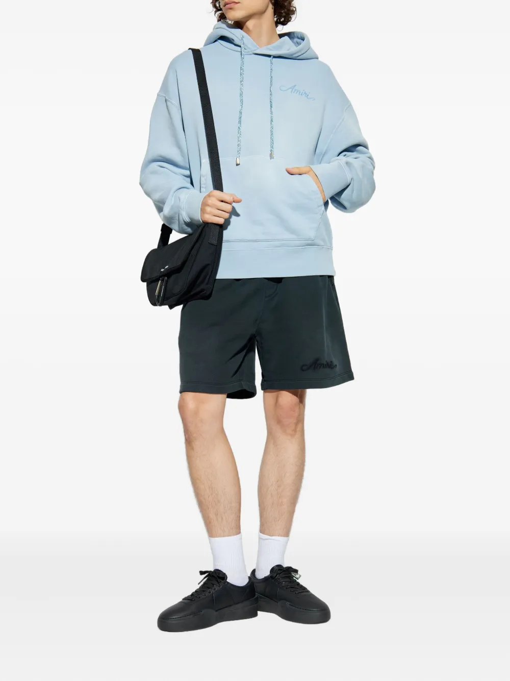 AMIRI Hoodie met geborduurd logo Blauw