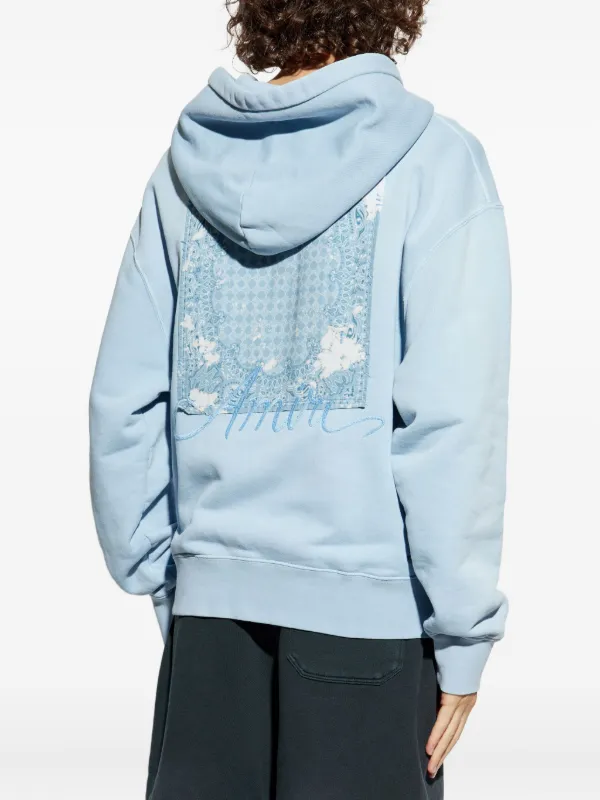 AMIRI embroidered-logo Hoodie | Blue | FARFETCH