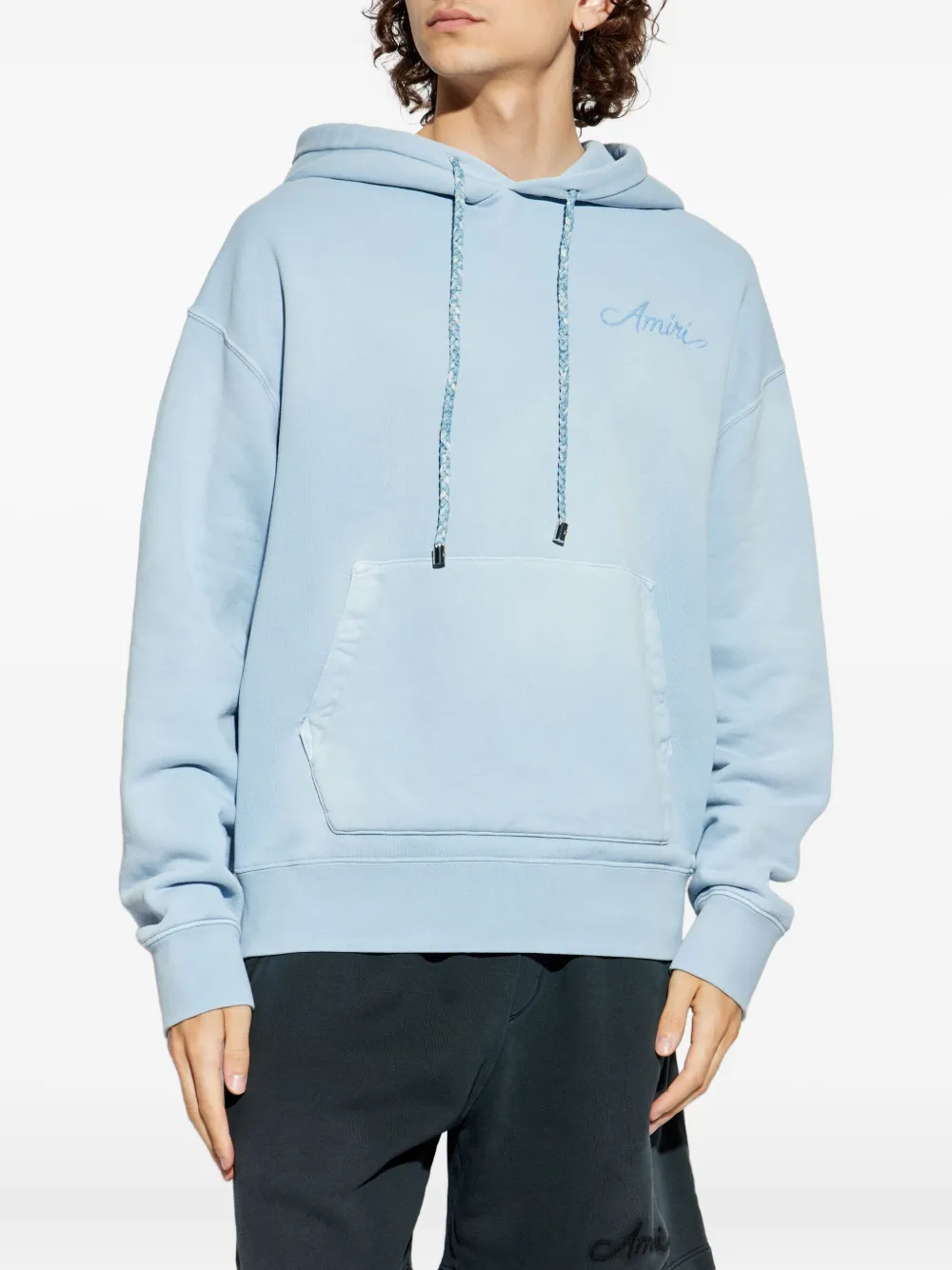 AMIRI Hoodie met geborduurd logo Blauw