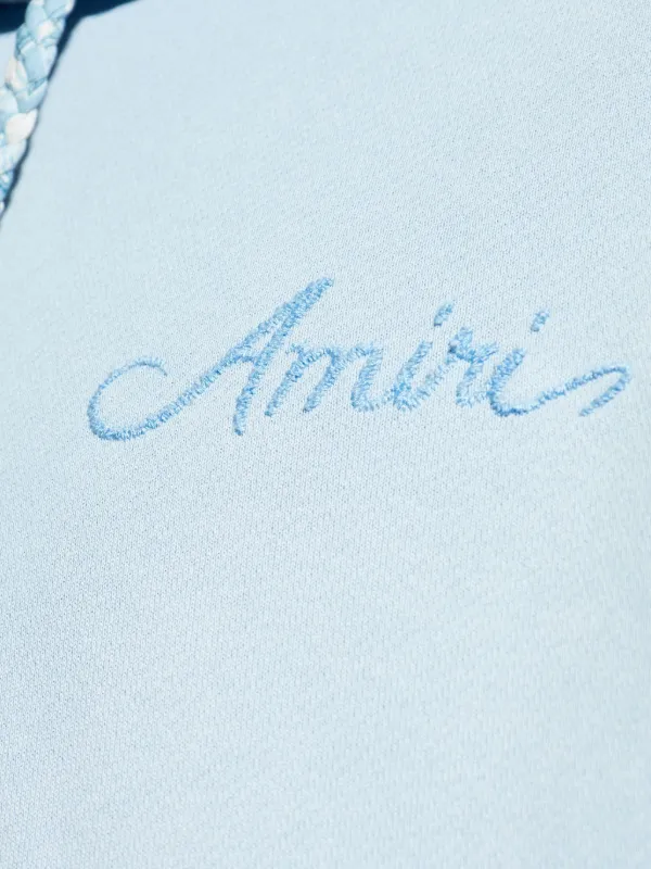 AMIRI embroidered-logo Hoodie | Blue | FARFETCH