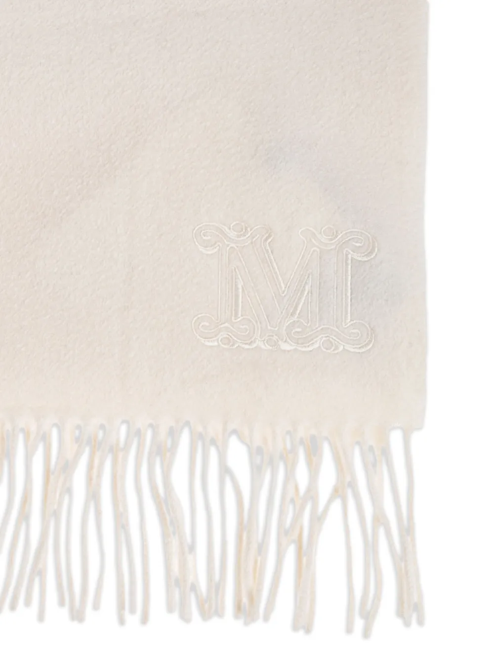 Max Mara Sjaal met geborduurd logo - Beige