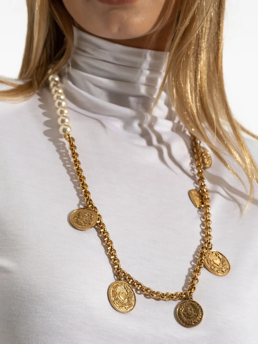 Moschino Halsketting met munt-bedel - Goud