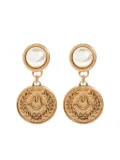 Moschino pearl-embellished coin earrings - Gold
