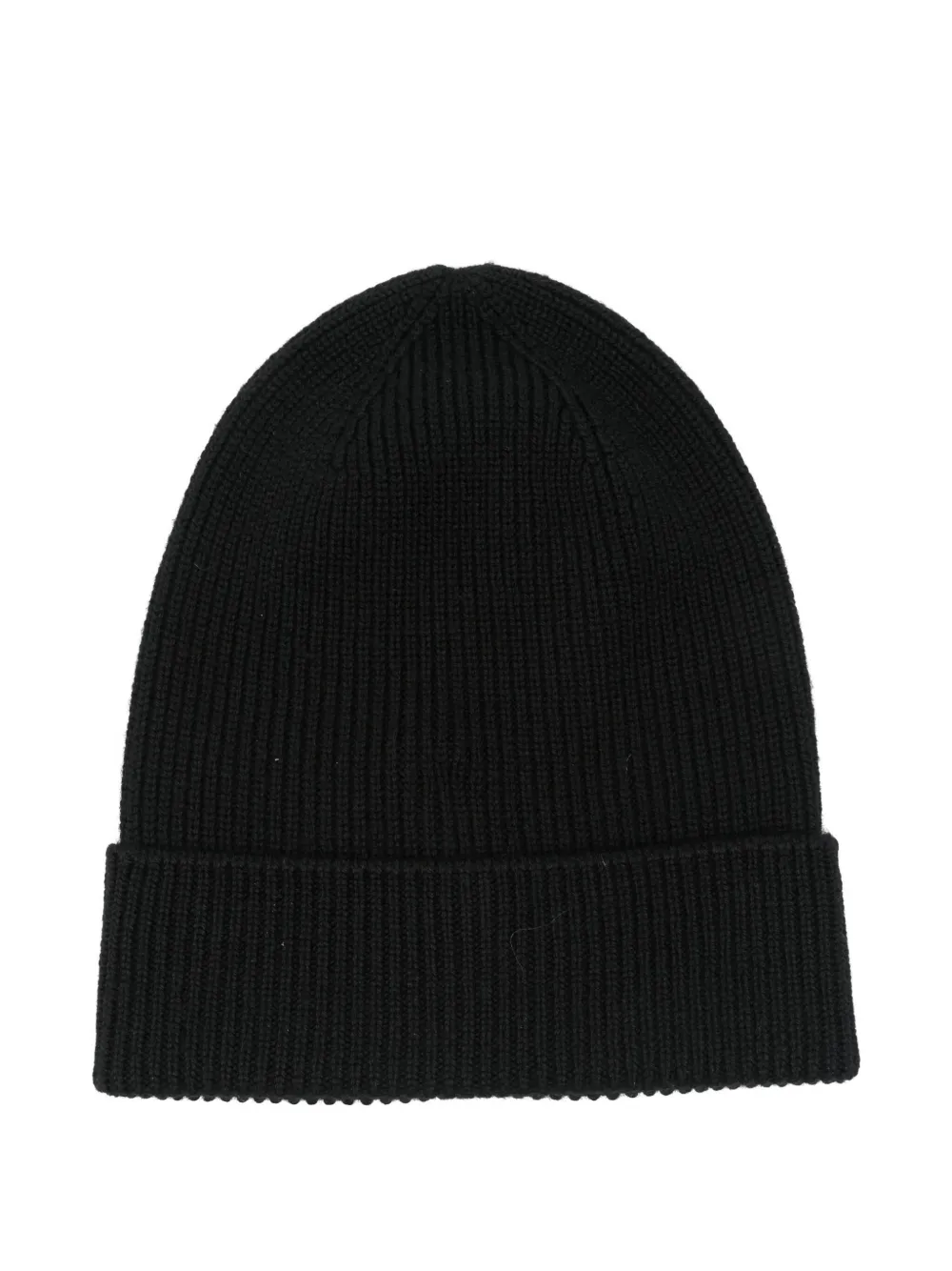 Moncler ribbed logo-patch beanie hat - Zwart