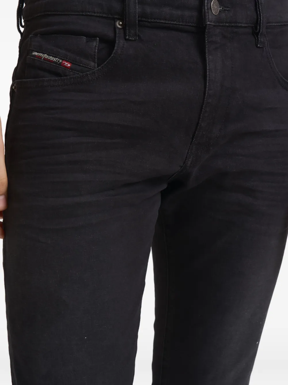Diesel Logo Jeans In Black