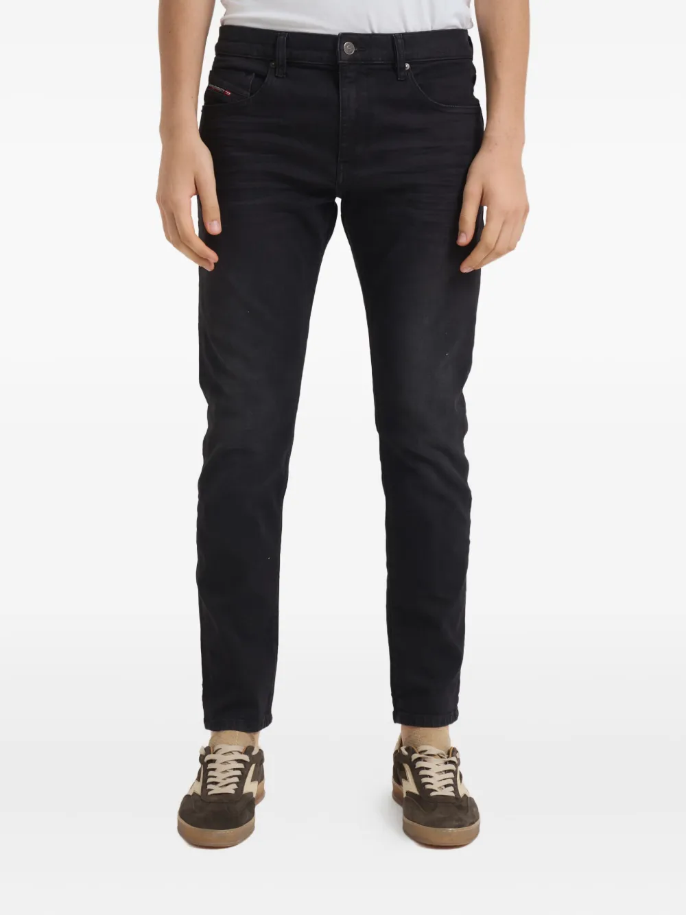 Diesel Logo Jeans In Black