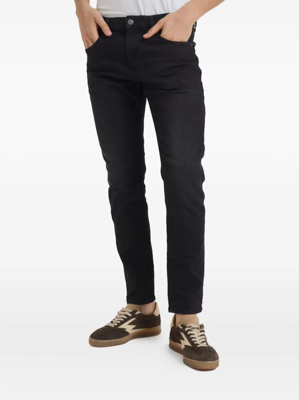 Diesel Logo Jeans In Black