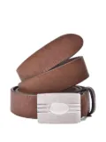 Brunello Cucinelli leather silver-buckle belt - Brown