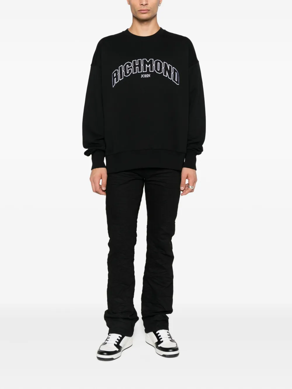 John Richmond logo-detail sweatshirt Zwart