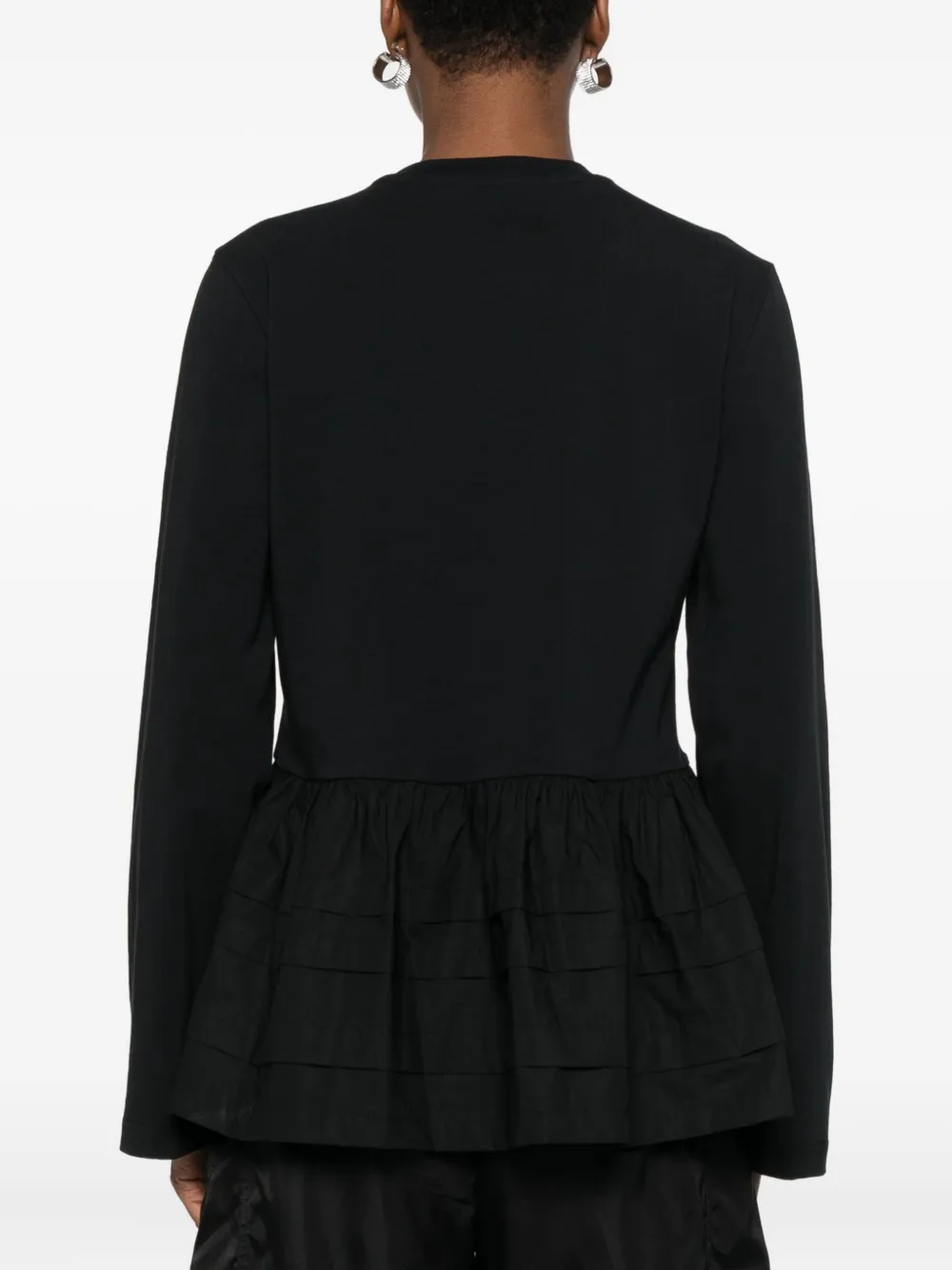 Cecilie Bahnsen Tiered-ruffles Top In Black