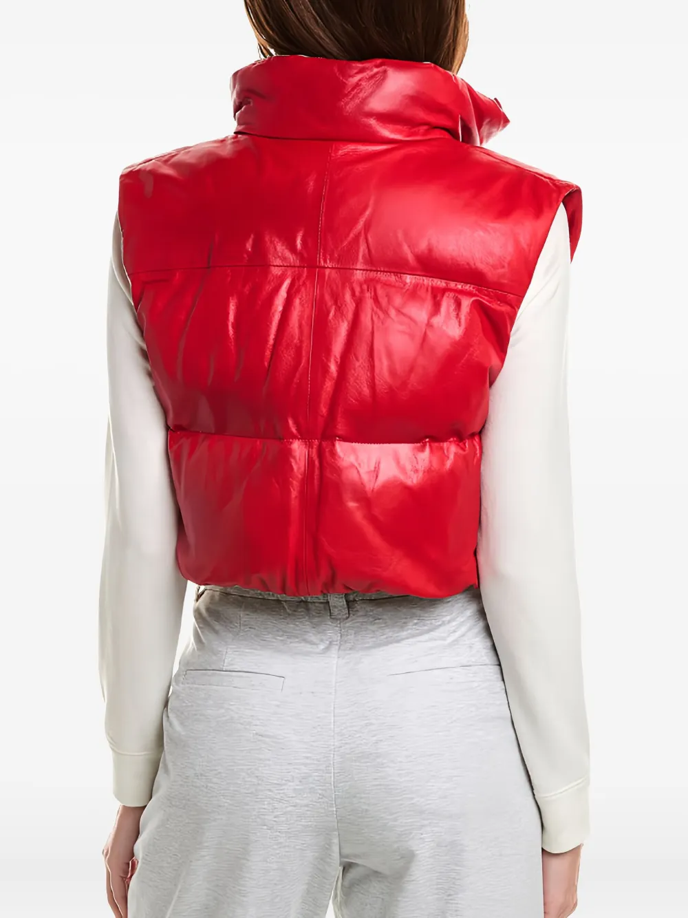 Brunello Cucinelli Quilted Leather Vest In Red