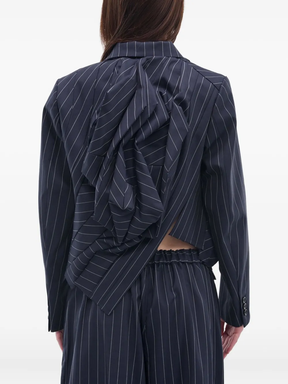 Comme Des Garçons Gedrapeerd jack met krijtstreep Blauw