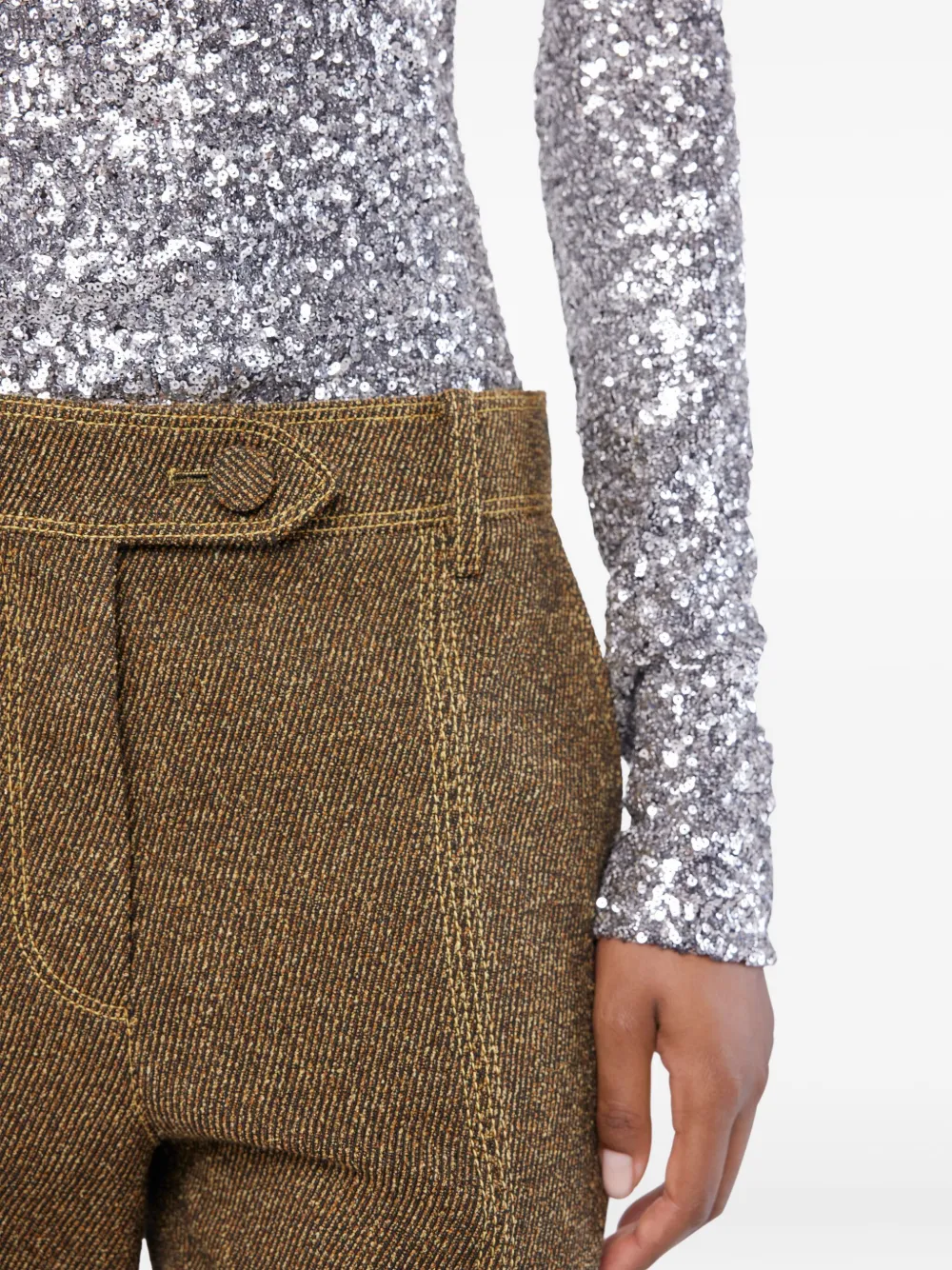 Rabanne Pantalon met afwerking Groen