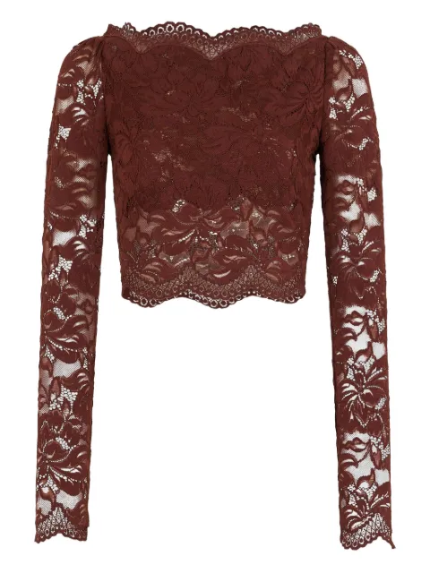 Rabanne boat-neckline long-sleeve top