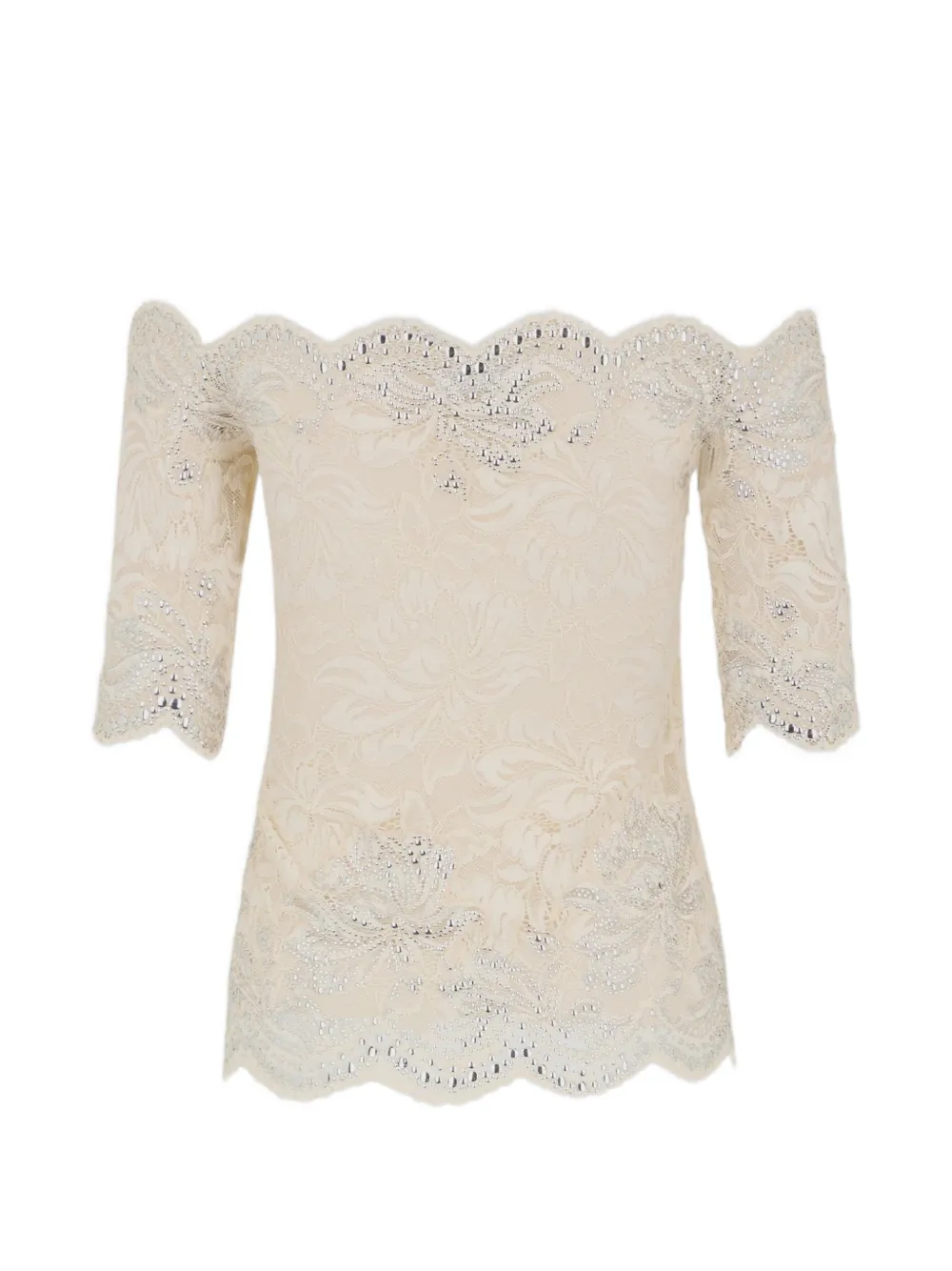 Rabanne Off-shoulder top met verfraaid detail P105 IVORY