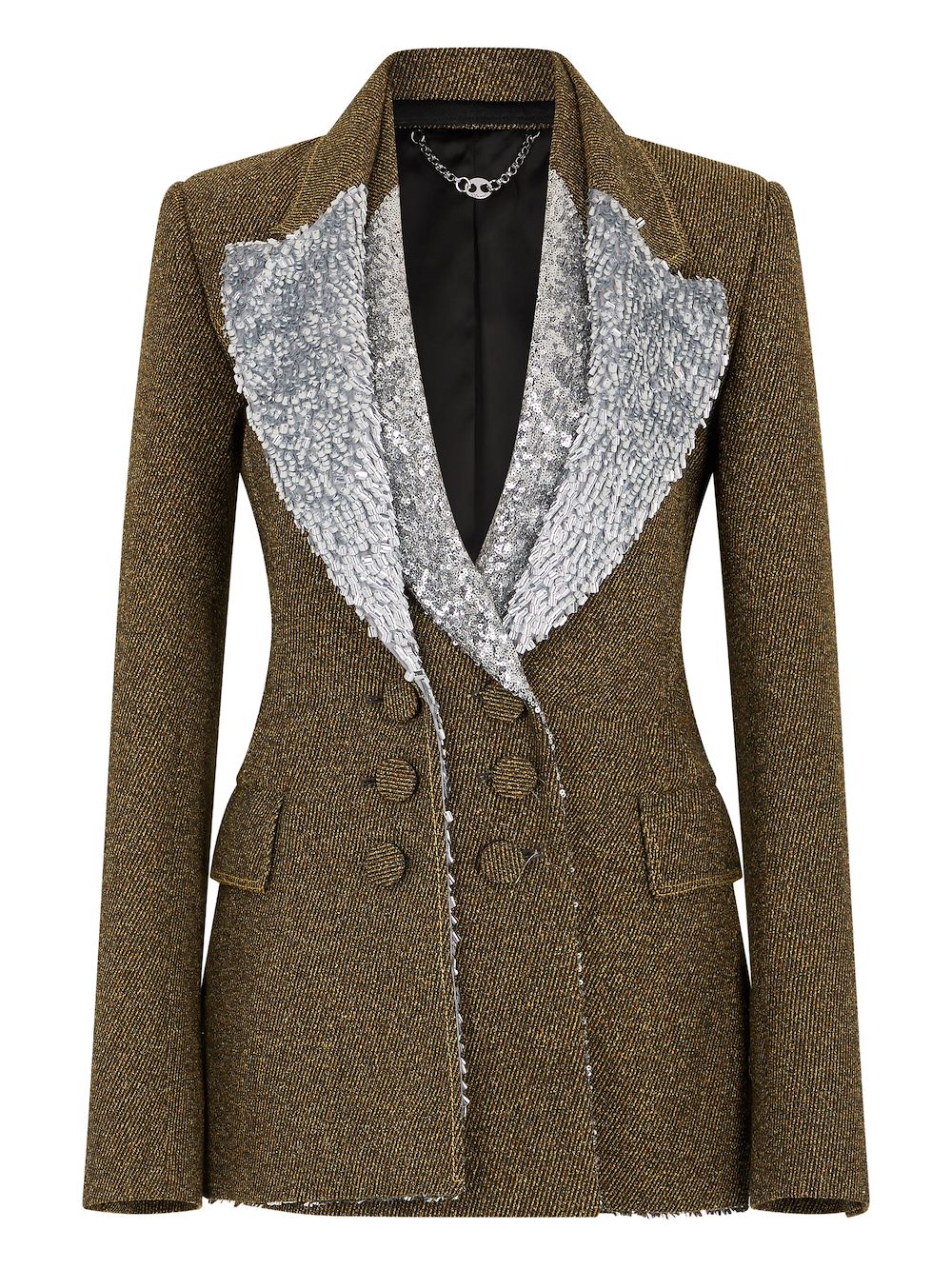 Rabanne Sequin-embellished Layered Blazer In Green