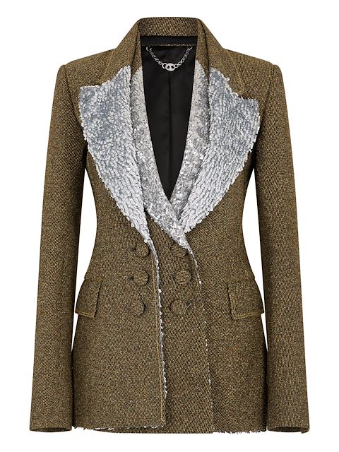 Rabanne blazer con detalle de lentejuelas