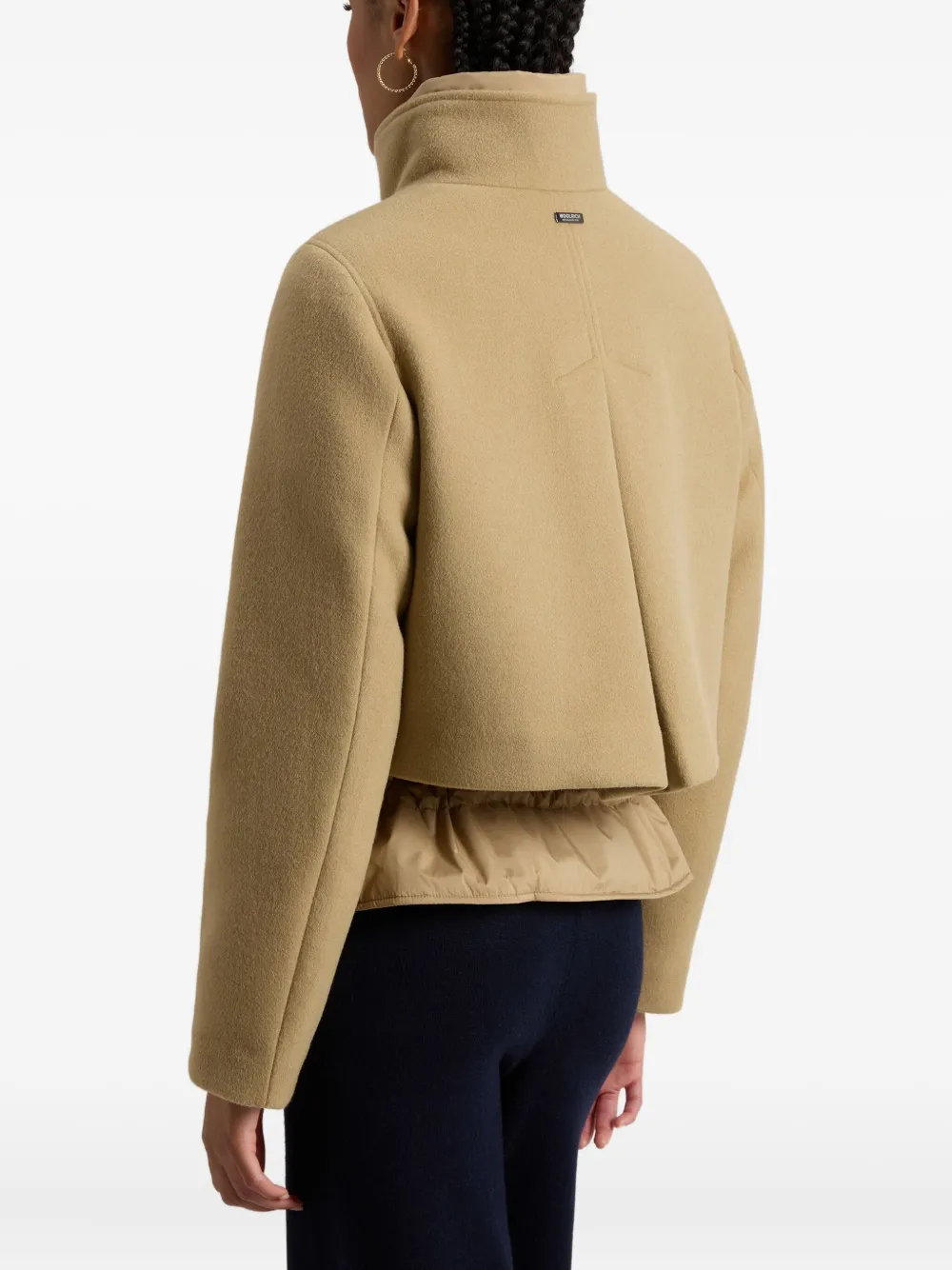 Woolrich Panelled High-neck Jacket In Brown