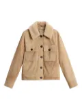 Woolrich suede shearling-collar jacket - Neutrals