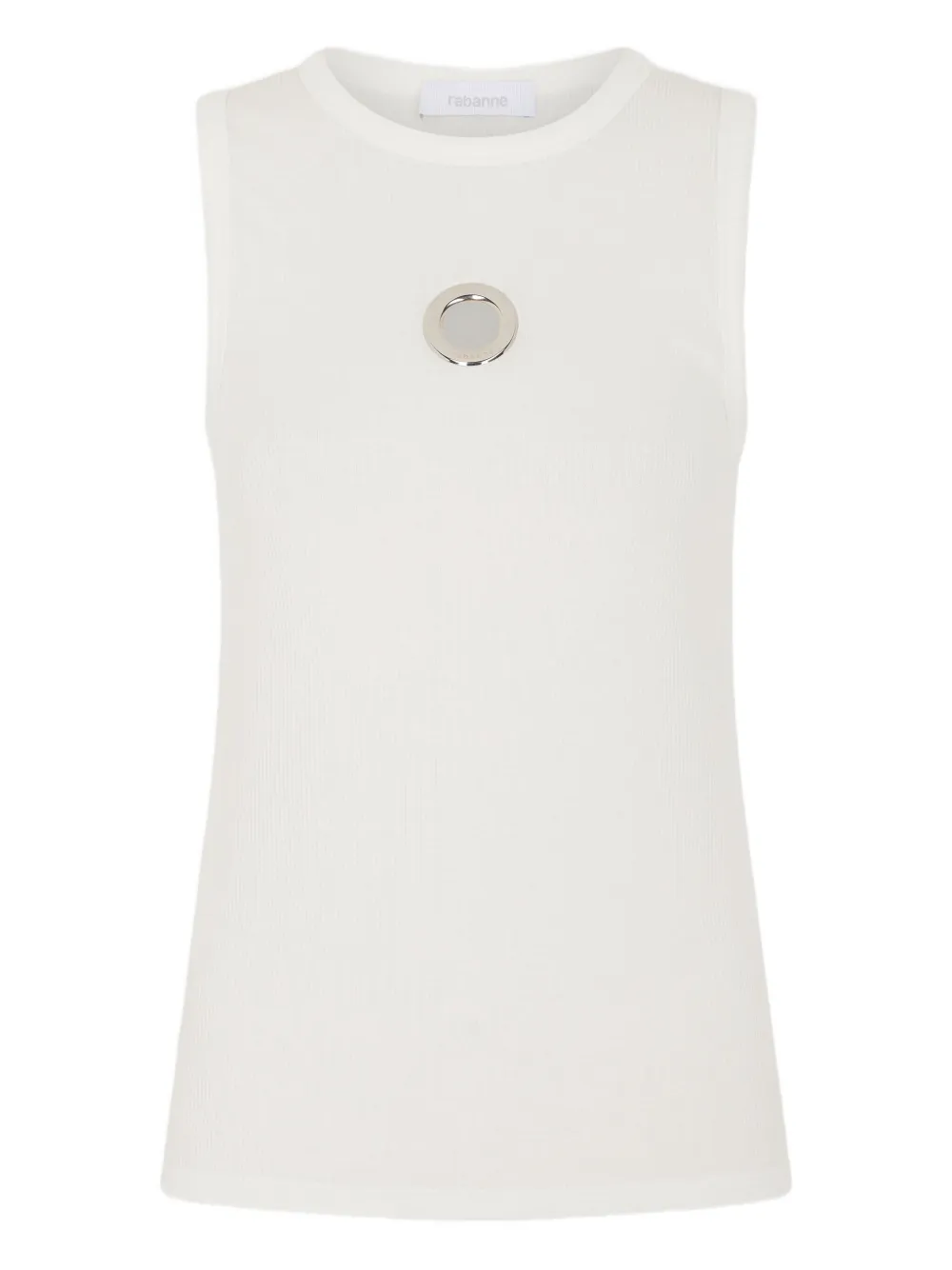 Rabanne eyelet-detail ribbed tank top | White | Image 1