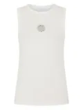 Rabanne eyelet-detail ribbed tank top - White