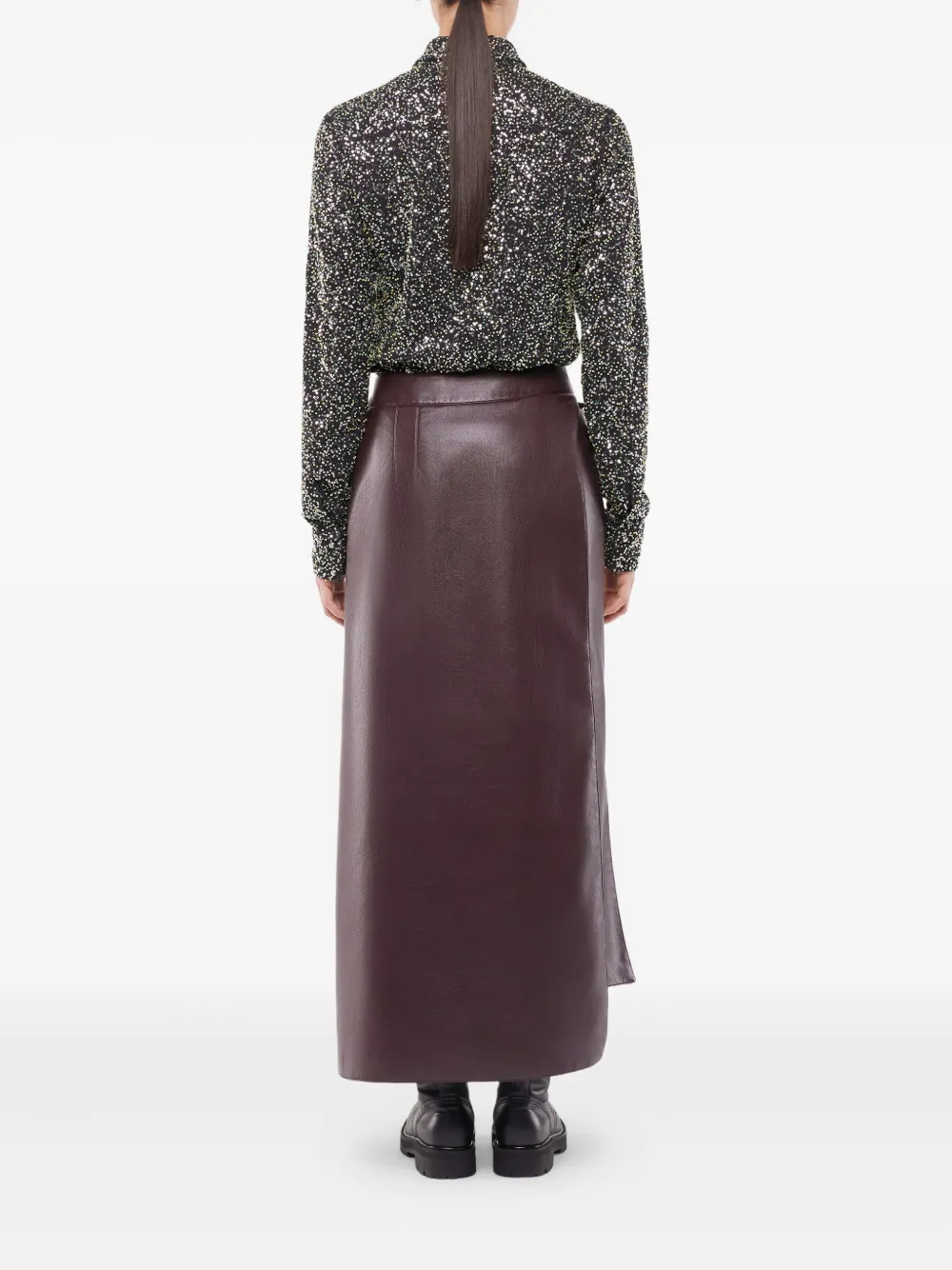 Rabanne Sequin-embellished Long-sleeves Shirt In Black