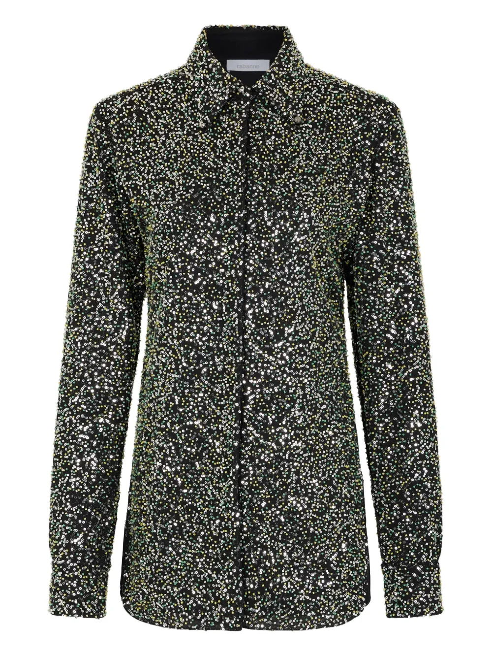 Rabanne sequin-embellished long-sleeves shirt | Black | Image 1