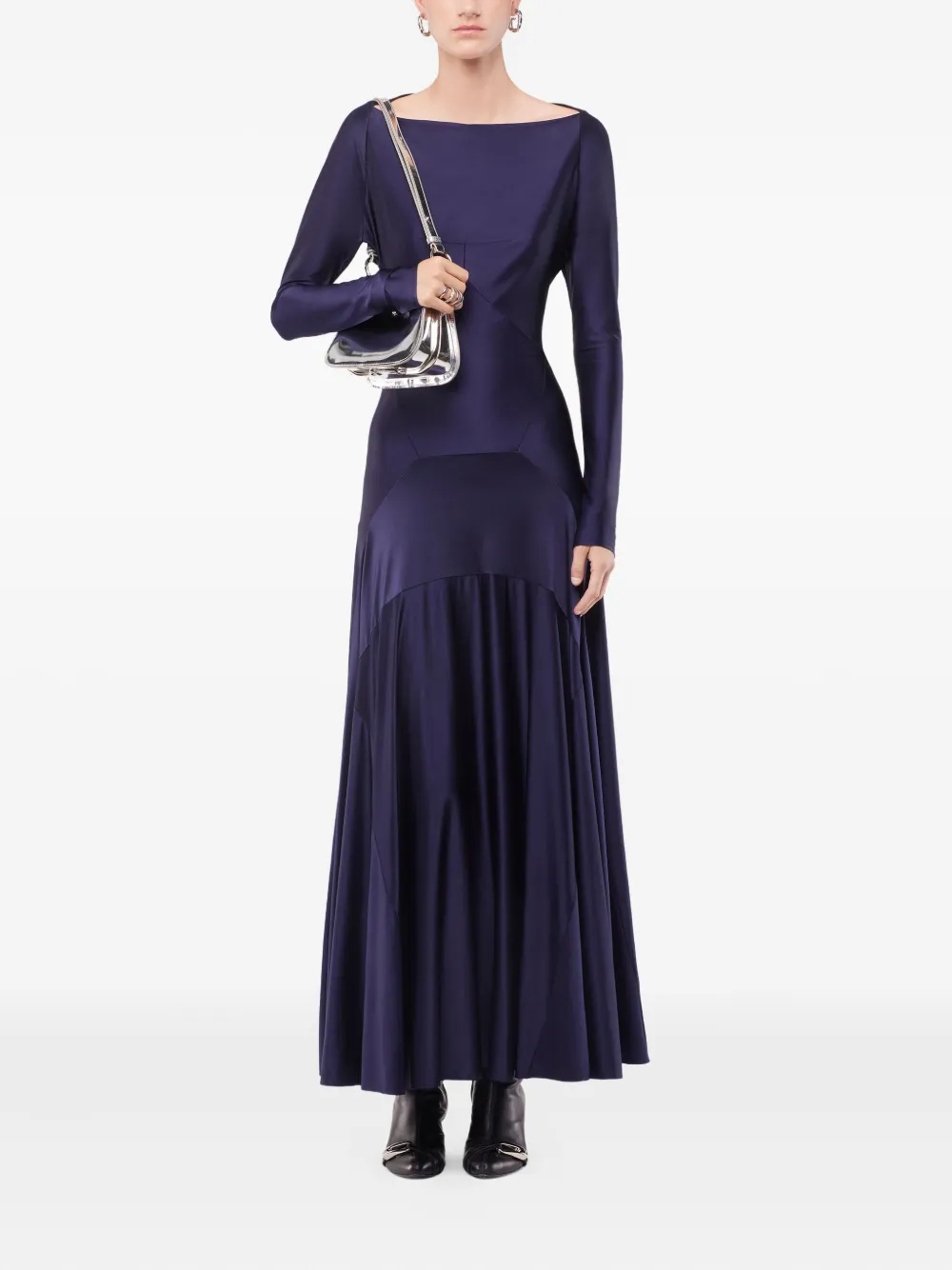 Rabanne boat-neck midi dress - Blauw