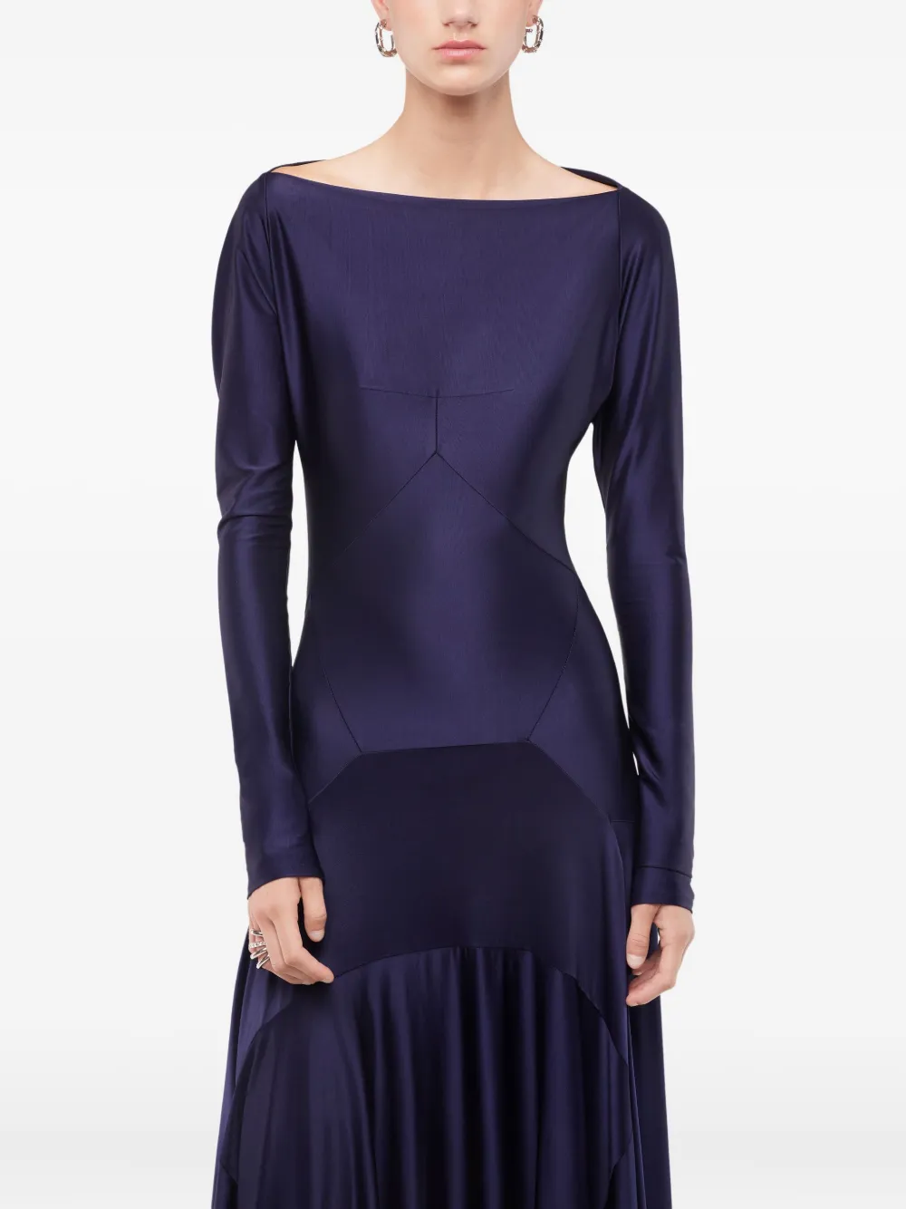 Rabanne Midi-jurk met boothals Blauw