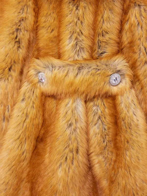 Rabanne デコラティブラペル ファーコート | イエロー | FARFETCH JP