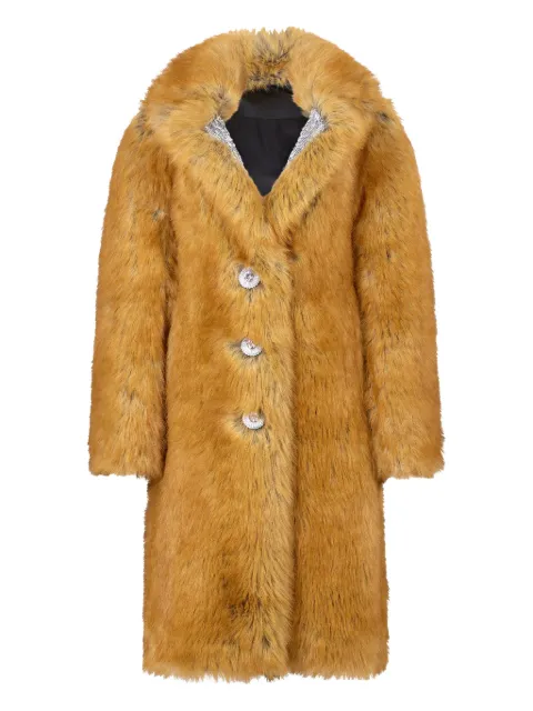 Rabanne embellished-lapel fur coat