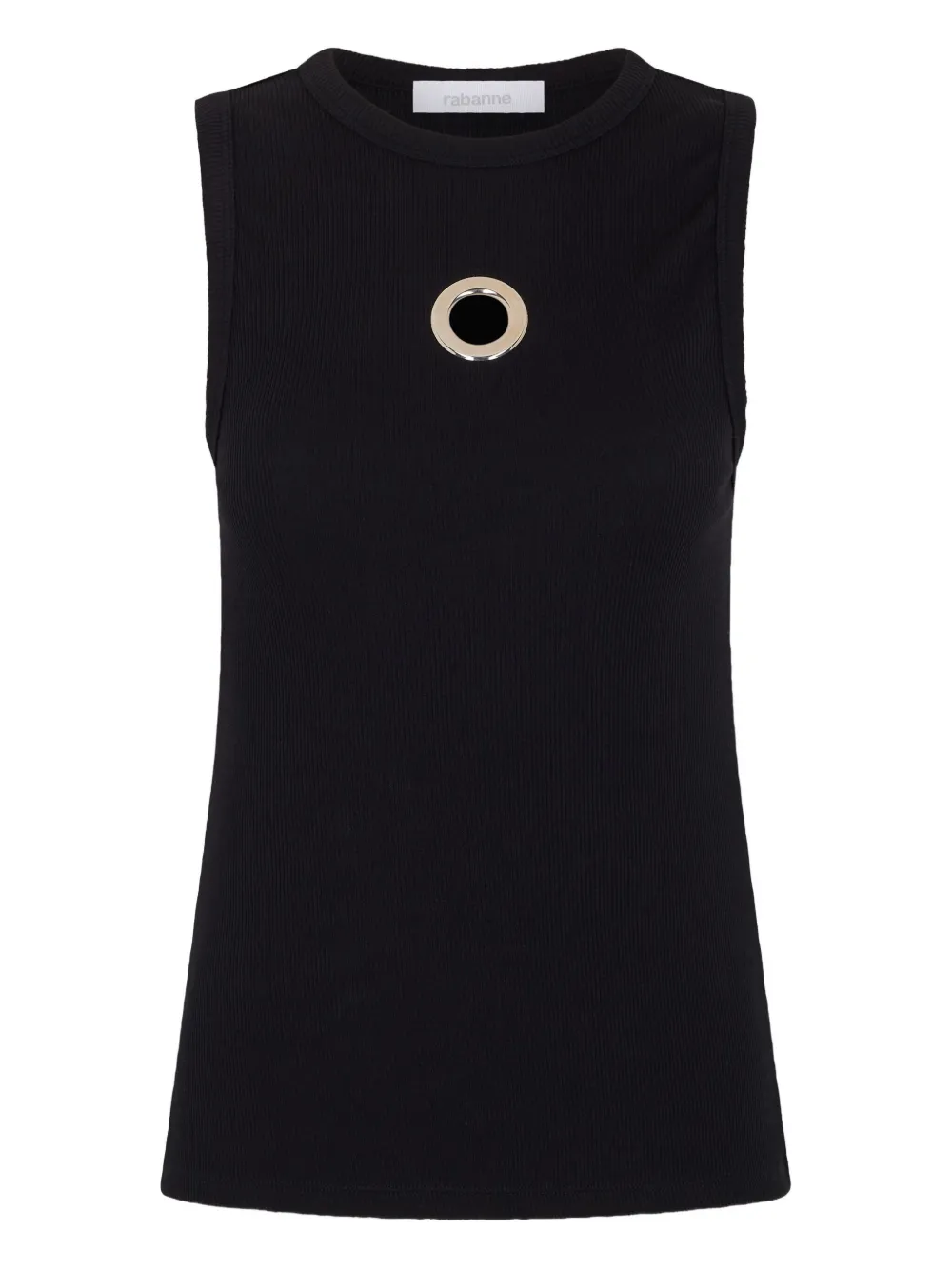 Rabanne eyelet-detail ribbed tank top | Black | Image 1
