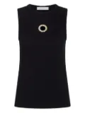 Rabanne eyelet-detail ribbed tank top - Black