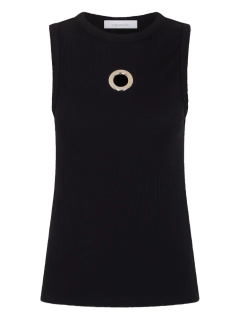 Rabanne eyelet-detail ribbed tank top