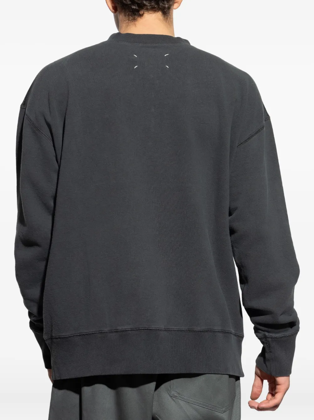 Maison Margiela half-zip cotton sweatshirt Grijs
