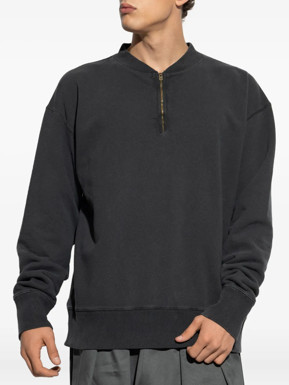 Maison Margiela half-zip cotton sweatshirt Grijs