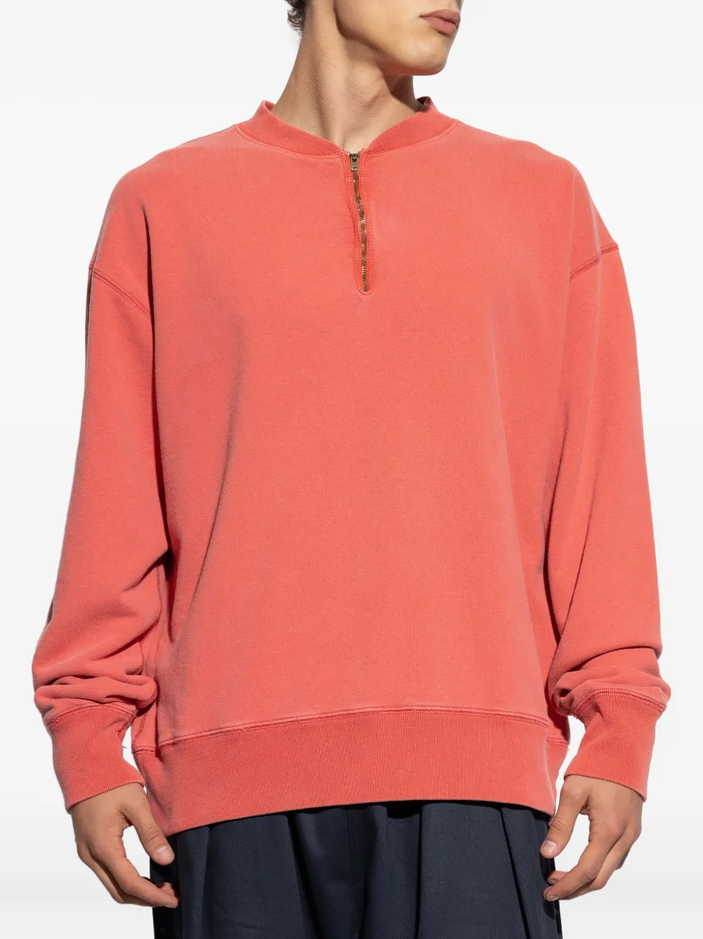 Maison Margiela half-zip cotton sweatshirt Oranje