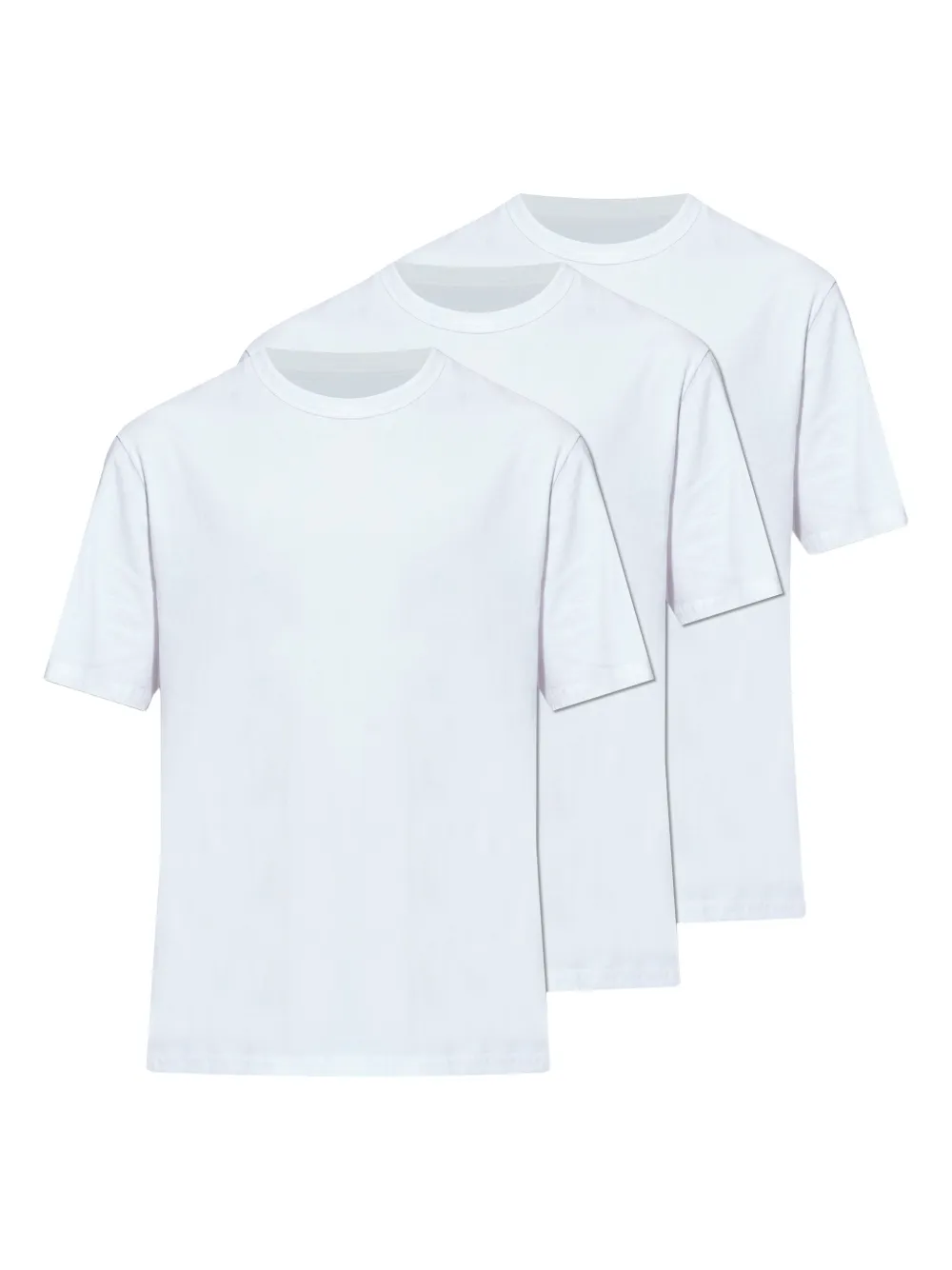 Officine Generale Drie T-shirts met korte mouwen en ronde hals Wit
