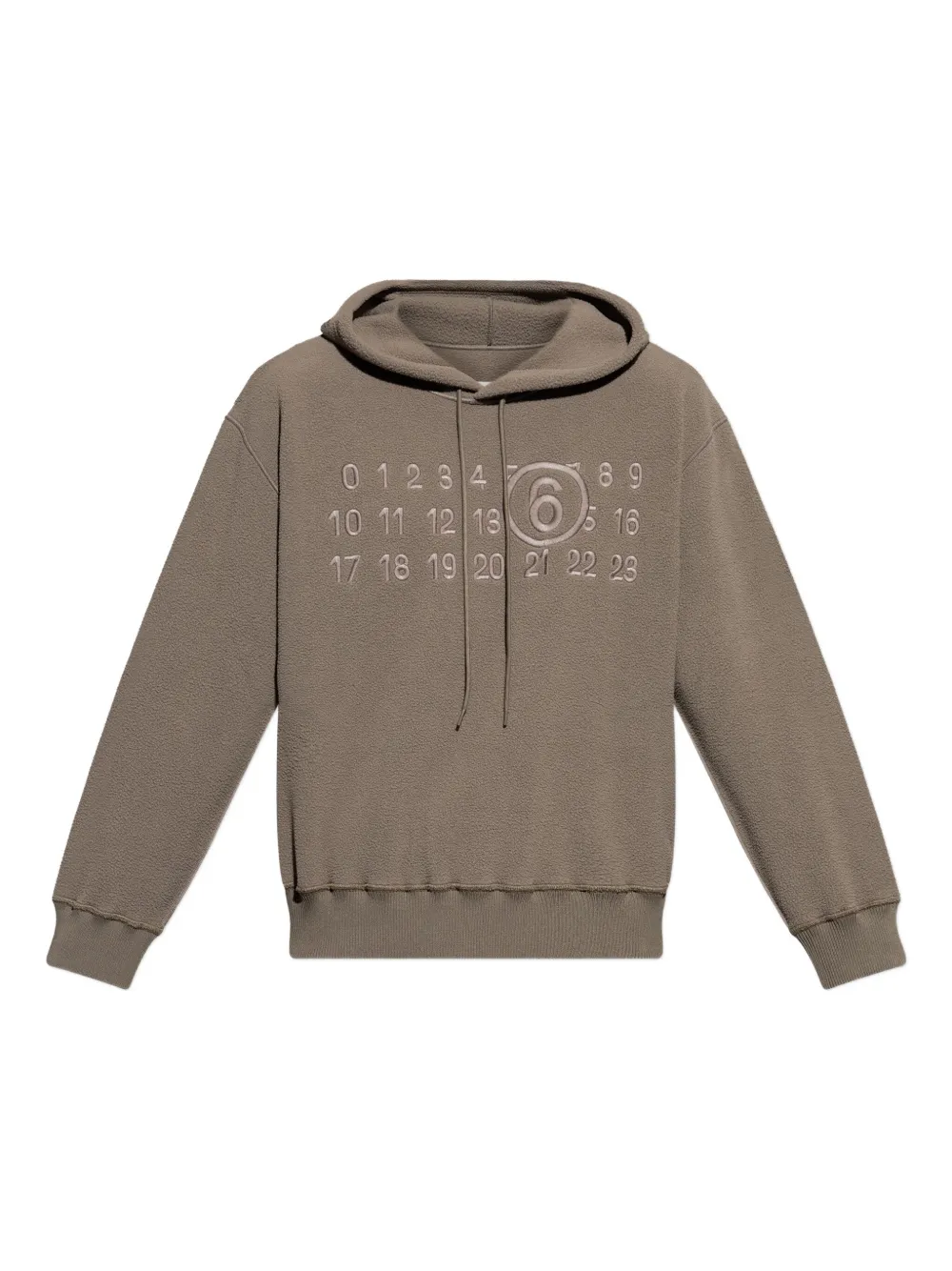 MM6 Maison Margiela Fleece hoodie met borduurwerk Bruin