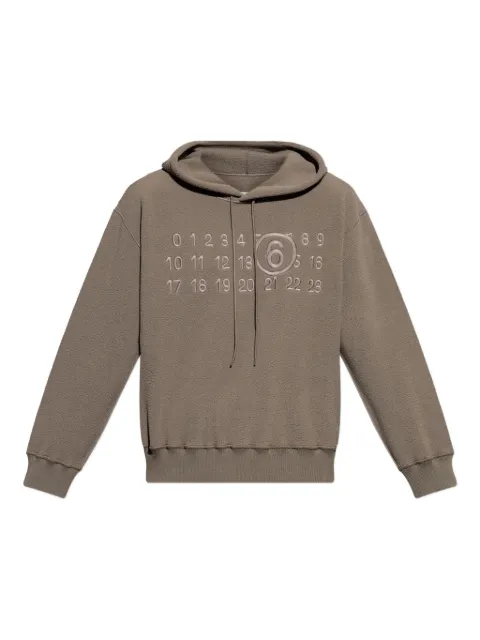 MM6 Maison Margiela numbers-embroidered fleece hoodie