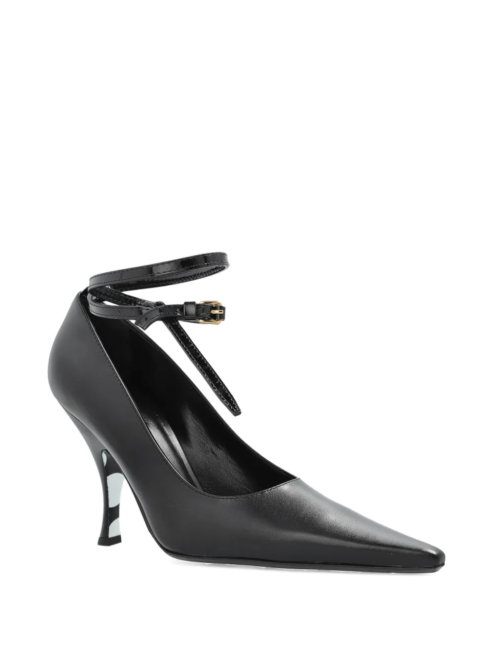 Moschino pointed-toe ankle-tie pumps Black