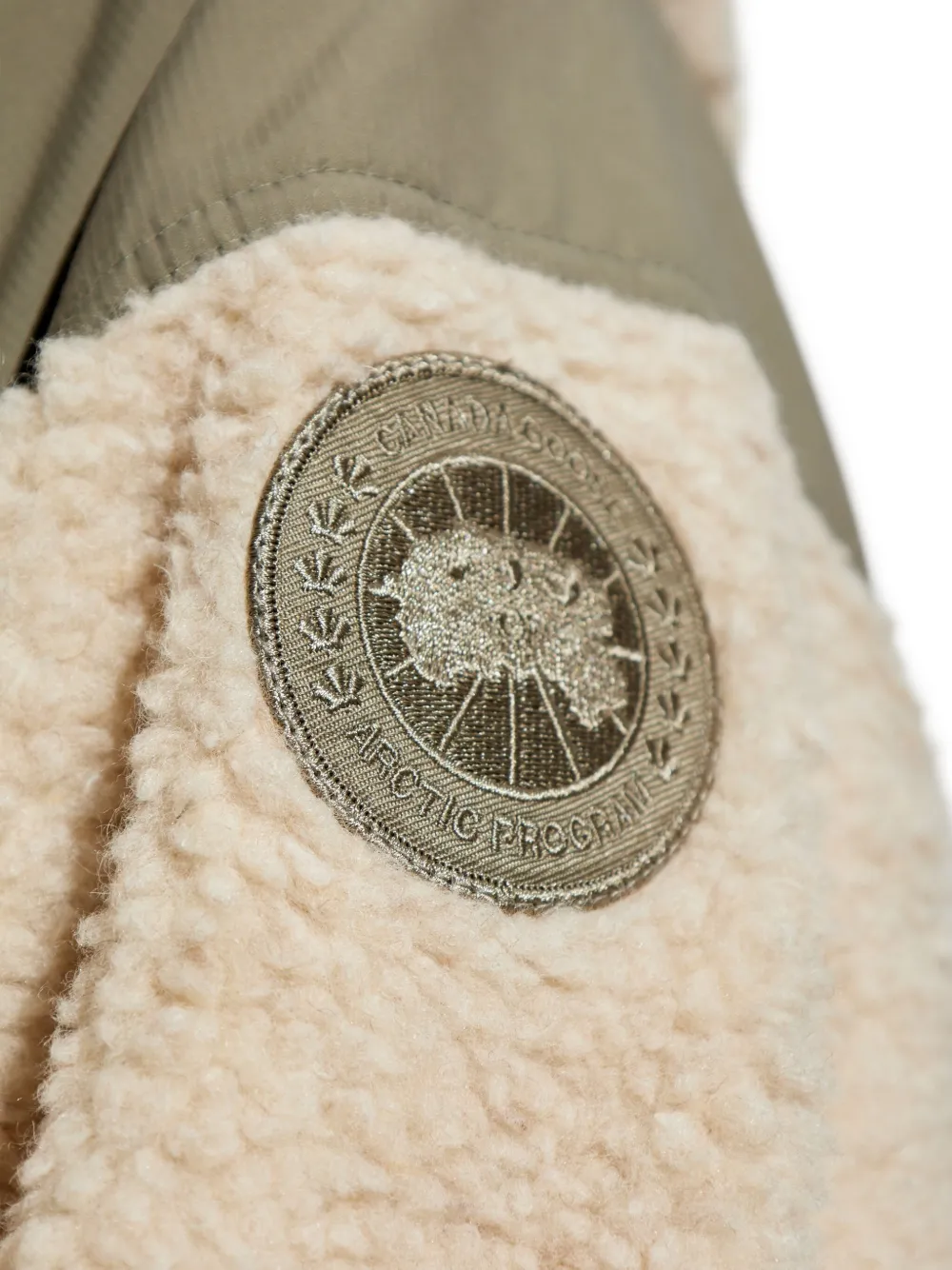 Canada Goose Fleece jack met logopatch Beige