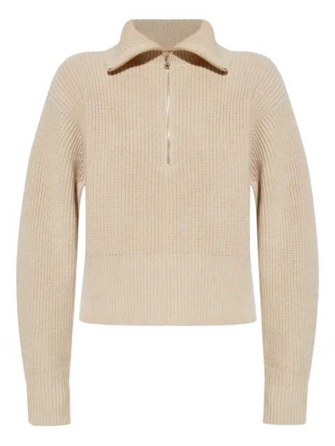 Max Mara ribbed zip-neck sweater